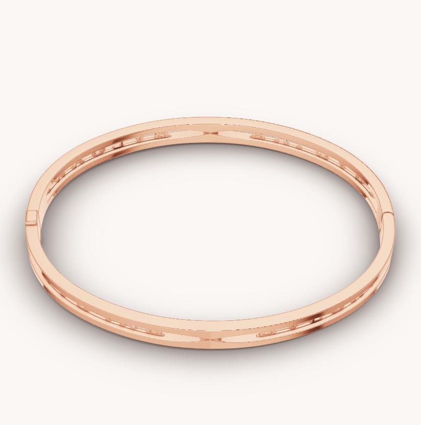 [⭐Aura]ZERO 1 SPIRAL LOGO PINK GOLD BRACELET