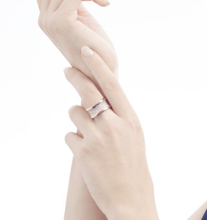 [⭐Aura]ZERO 1 WITH PAVED DIAMONDS ON THE SPIRAL RING