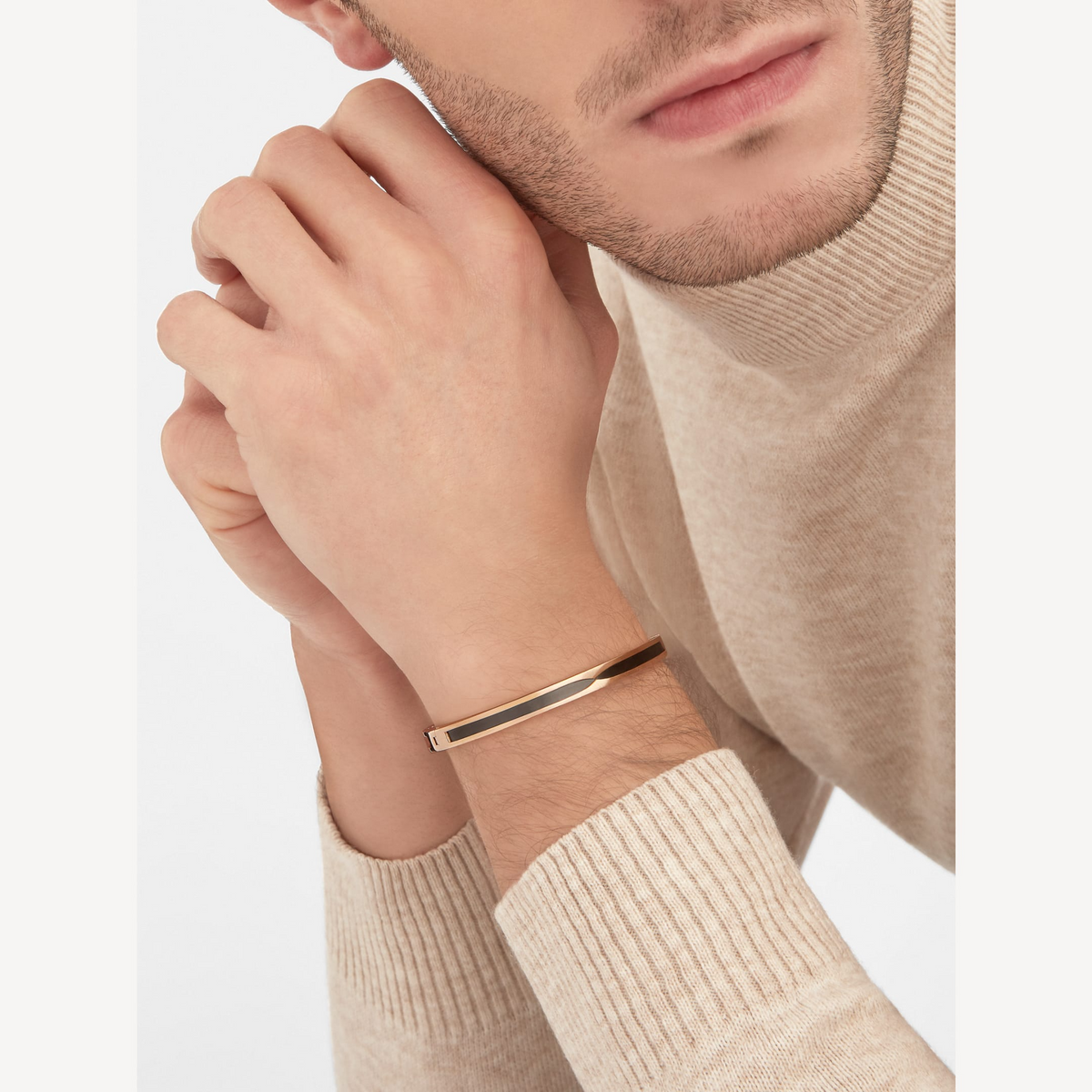 [⭐Aura]ZERO 1 PINK GOLD WITH BLACK CERAMIC BRACELET