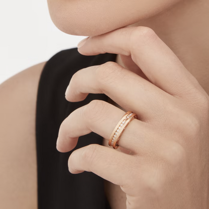 [⭐Aura]ZERO 1 ONE-BAND PAVED DIAMONDS ON THE SPIRAL RING