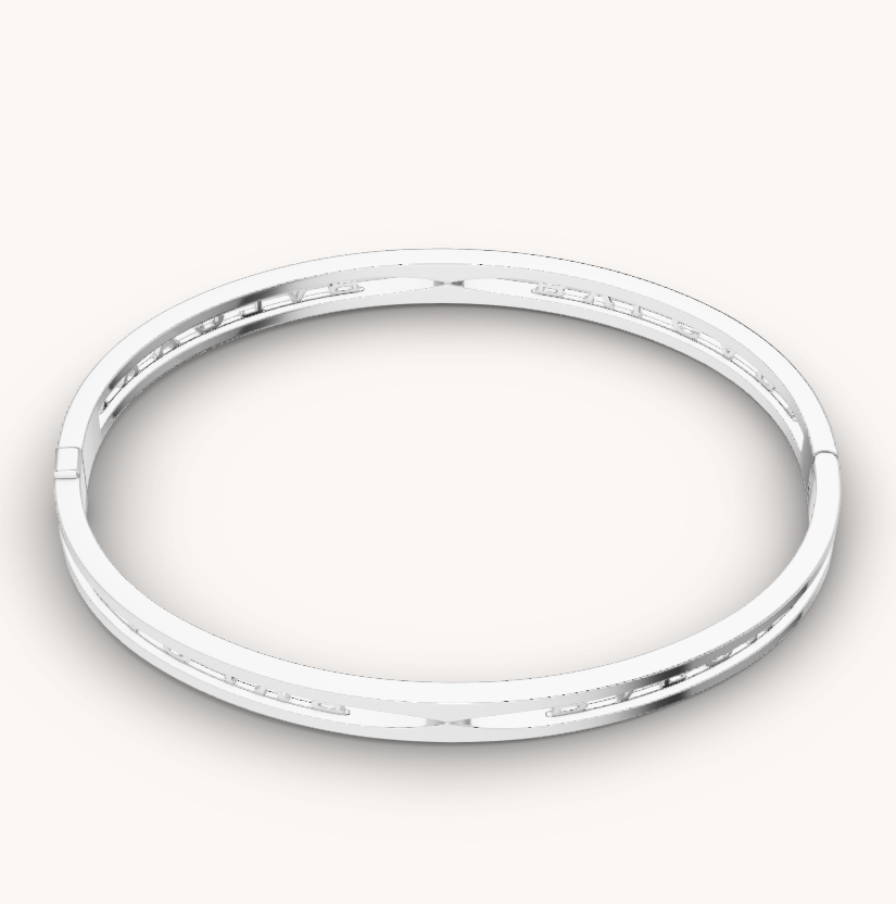[⭐Aura]ZERO 1 SPIRAL LOGO SILVER BRACELET