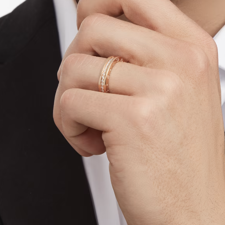 [⭐Aura]ZERO 1 ONE-BAND PAVED DIAMONDS ON THE SPIRAL RING