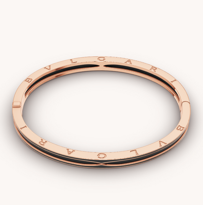 [⭐Aura]ZERO 1 PINK GOLD WITH MATTE BLACK CERAMIC BRACELET
