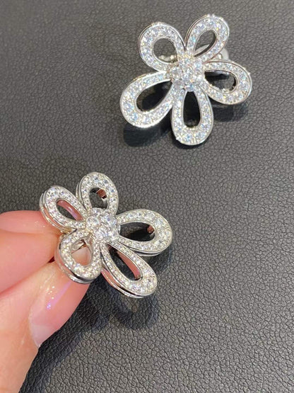 [⭐Aura]FLOWERLACE EARRINGS FULL DIAMONDS