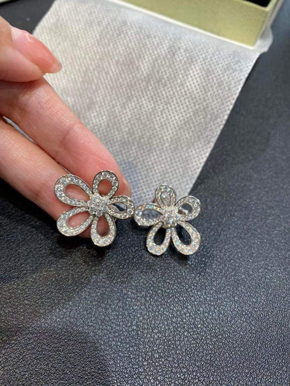 [⭐Aura]FLOWERLACE EARRINGS FULL DIAMONDS