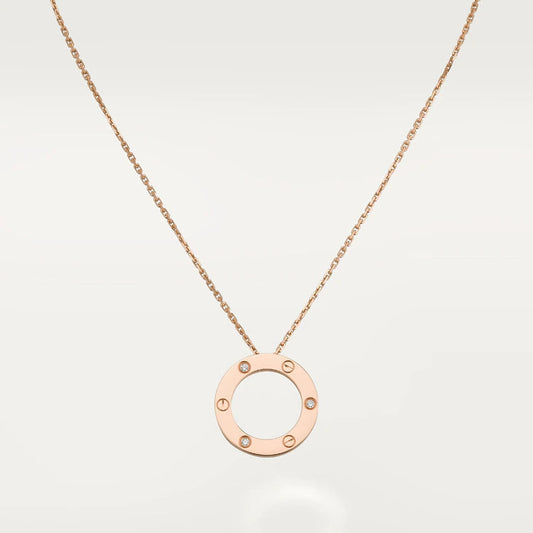 [⭐Aura]LOVE NECKLACE 16MM 3 DIAMONDS