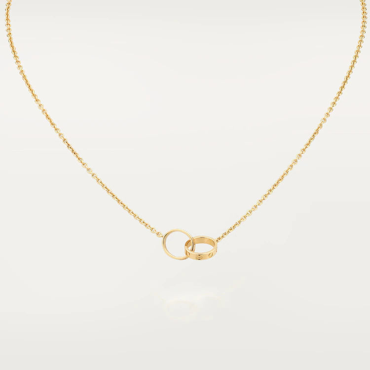 [⭐Aura]LOVE NECKLACE DOUBLE RING GOLD