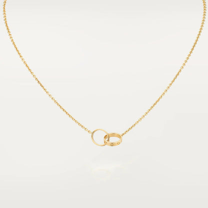 [⭐Aura]LOVE NECKLACE DOUBLE RING GOLD