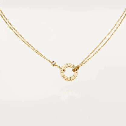 [⭐Aura]LOVE NECKLACE 16MM 2 DIAMONDS
