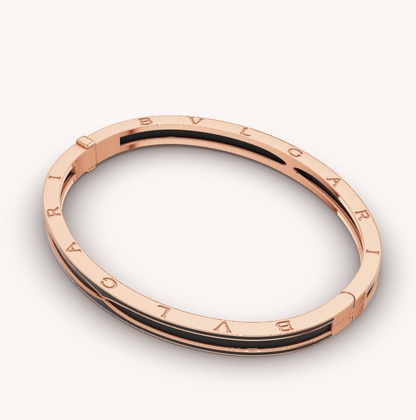 [⭐Aura]ZERO 1 PINK GOLD WITH MATTE BLACK CERAMIC BRACELET