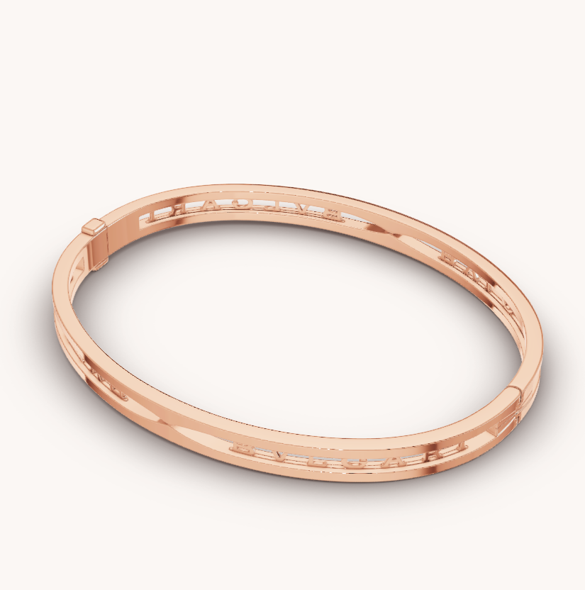 [⭐Aura]ZERO 1 SPIRAL LOGO PINK GOLD BRACELET