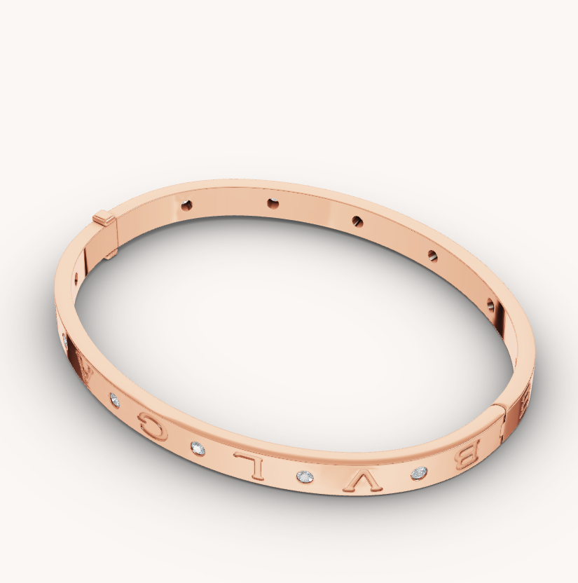 [⭐Aura]ZERO 1 PINK GOLD 12 DIAMONDS BRACELET