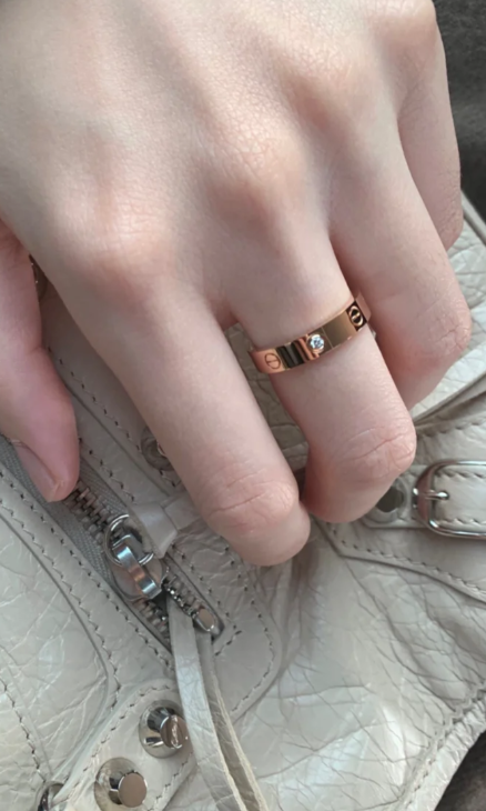 [⭐Aura]LOVE RING 4MM 1 DIAMOND