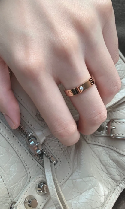 [⭐Aura]LOVE RING 4MM 1 DIAMOND