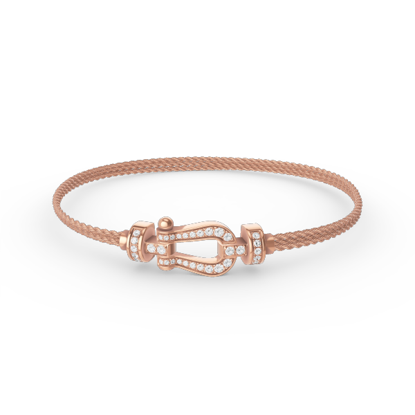[⭐Aura]FORCE SMALL HORSESHOE  DIAMOND CHAIN ROPE BRACELET