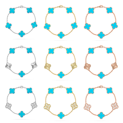 [⭐Aura] CLOVER 5 MOTIF TURQUOISE BRACELET COLLECTION