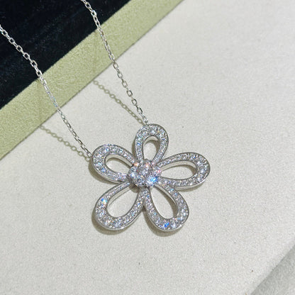 [⭐Aura]FLOWERLACE NECKLACE FULL DIAMONDS