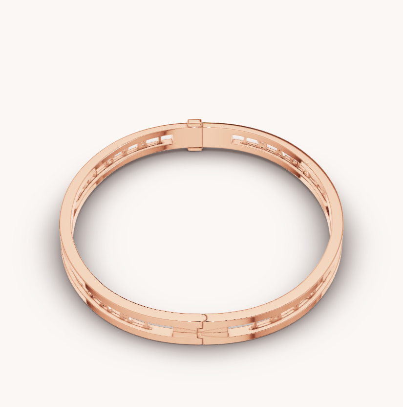 [⭐Aura]ZERO 1 SPIRAL LOGO PINK GOLD BRACELET