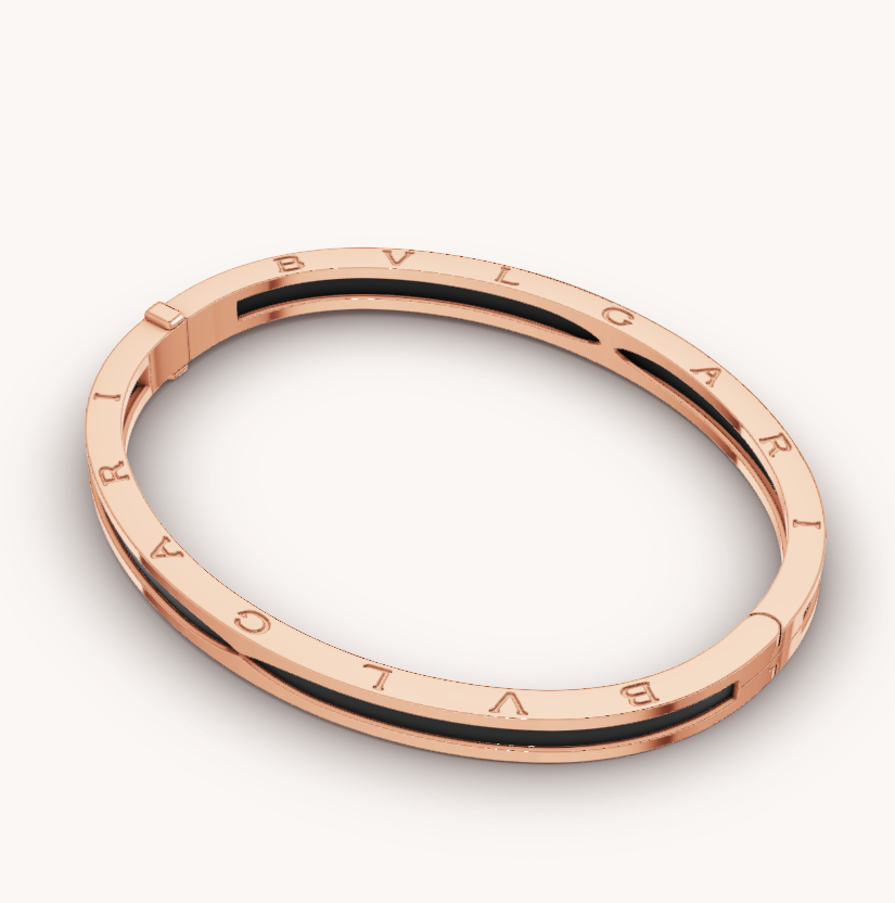 [⭐Aura]ZERO 1 PINK GOLD WITH BLACK CERAMIC BRACELET
