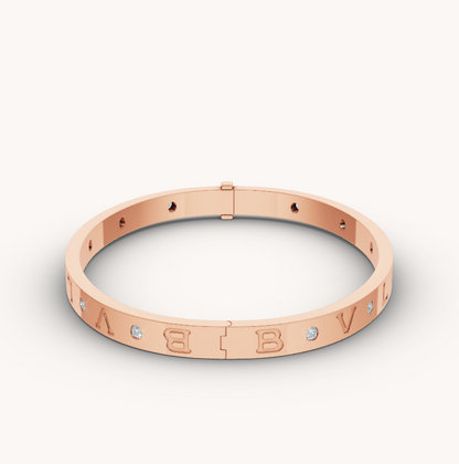 [⭐Aura]ZERO 1 PINK GOLD 12 DIAMONDS BRACELET