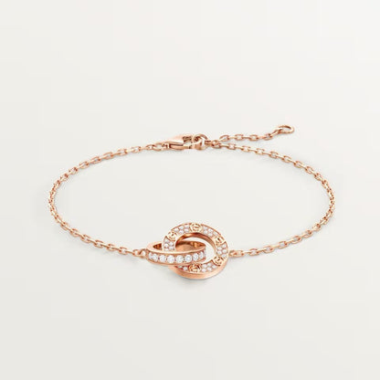 [⭐Aura]LOVE DOUBLE RING FULL DIAMOND BRACELET