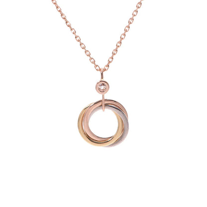 [⭐Aura]TRINITY SILVER GOLD PINK GOLD NECKLACE