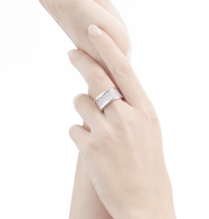 [⭐Aura]ZERO 1 WITH PAVED DIAMONDS ON THE SPIRAL RING