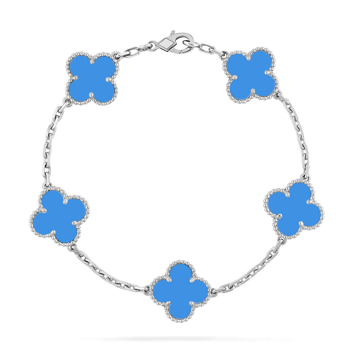 [⭐Aura] CLOVER 5 MOTIF BLUE AGATE BRACELET COLLECTION