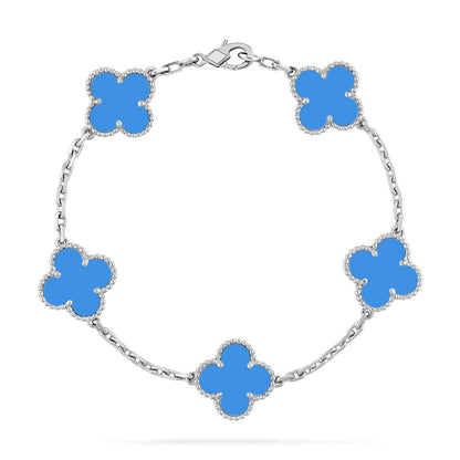 [⭐Aura] CLOVER 5 MOTIF BLUE AGATE BRACELET COLLECTION