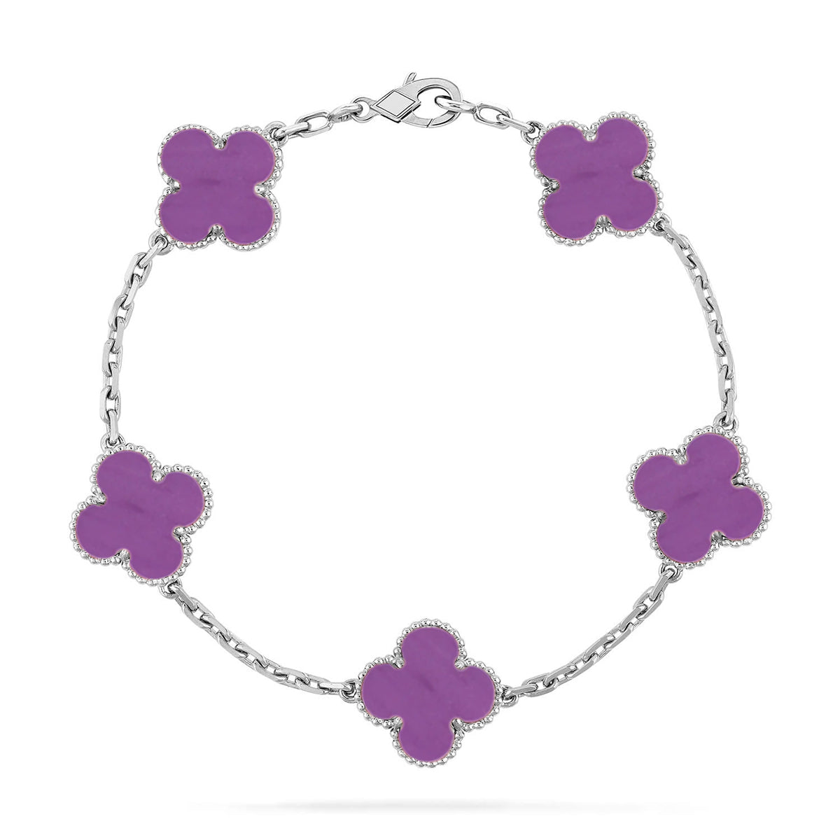 [⭐Aura] CLOVER 5 MOTIF VIOLET BRACELET COLLECTION