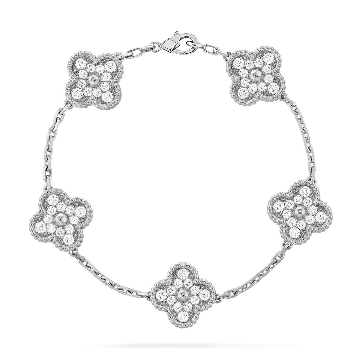 [⭐Aura] CLOVER 5 MOTIF FULL DIAMOND BRACELET COLLECTION