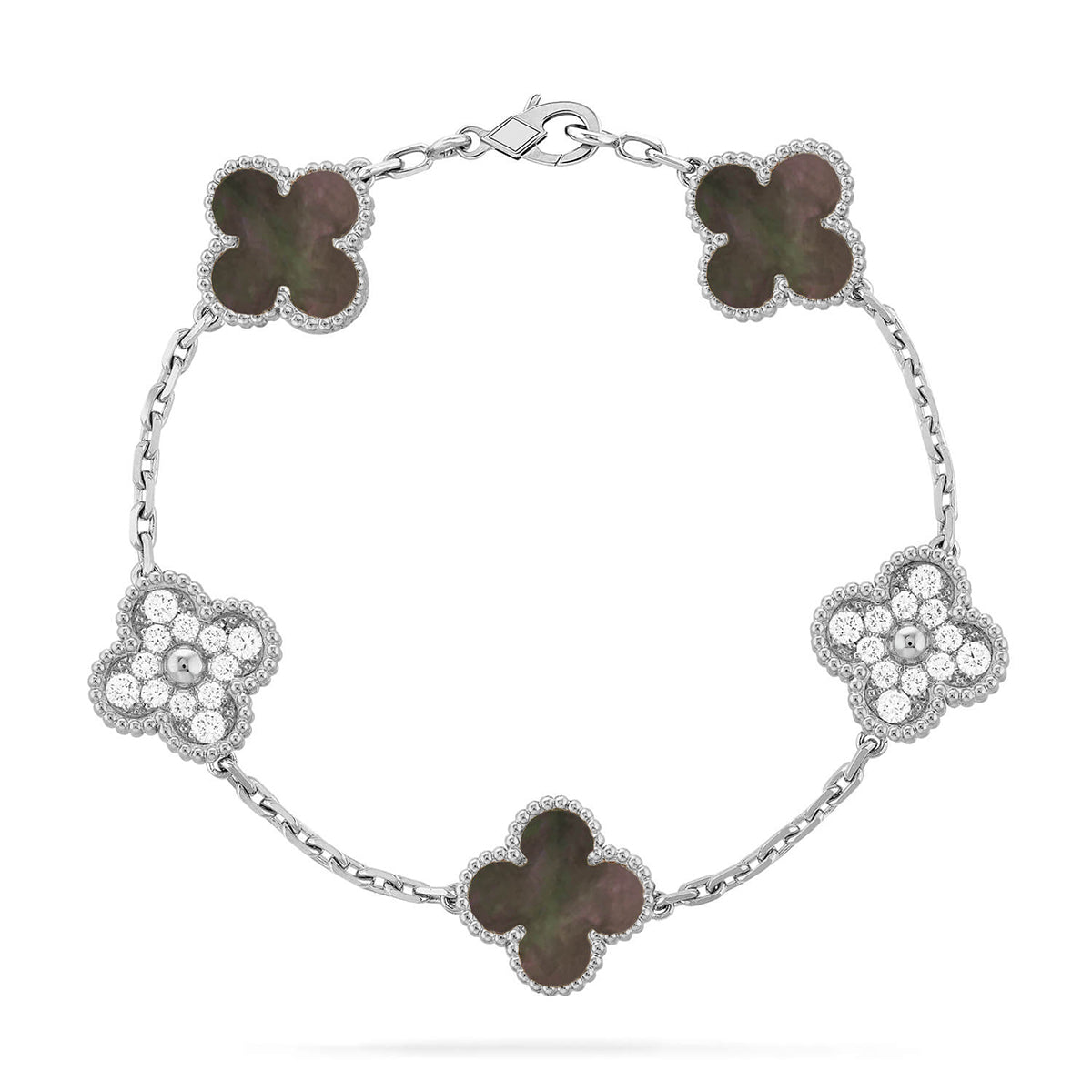 [⭐Aura] CLOVER 5 MOTIF GRAY MOP BRACELET COLLECTION