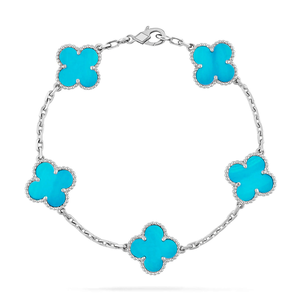 [⭐Aura] CLOVER 5 MOTIF TURQUOISE BRACELET COLLECTION