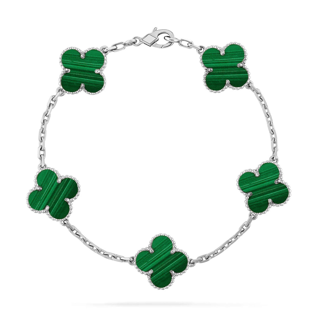 [⭐Aura] CLOVER 5 MOTIF MALACHITE BRACELET COLLECTION