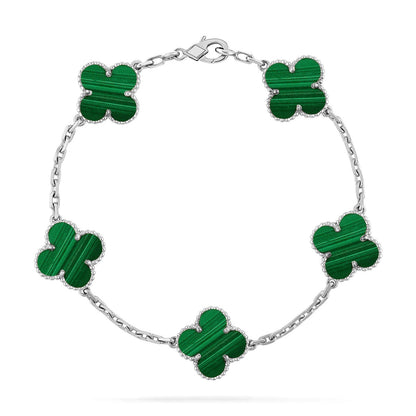 [⭐Aura] CLOVER 5 MOTIF MALACHITE BRACELET COLLECTION