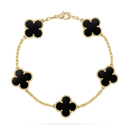 [⭐Aura] CLOVER 5 MOTIF ONYXS BRACELET COLLECTION