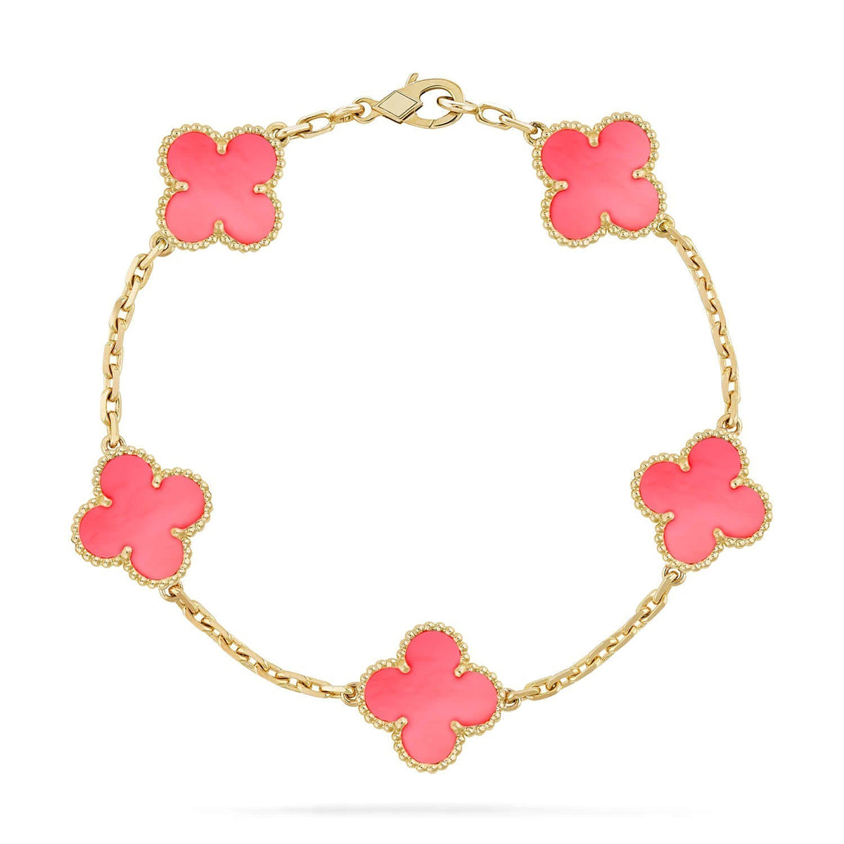 [⭐Aura] CLOVER 5 MOTIFS  PINK MOP BRACELET COLLECTION