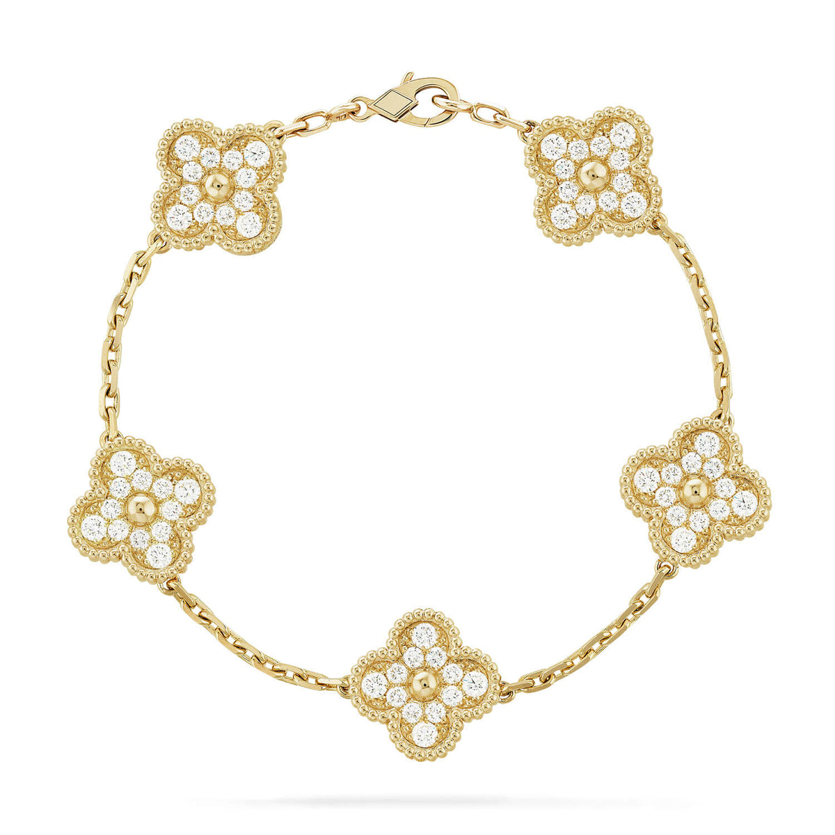 [⭐Aura] CLOVER 5 MOTIF FULL DIAMOND BRACELET COLLECTION