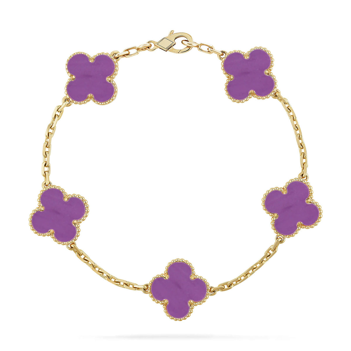 [⭐Aura] CLOVER 5 MOTIF VIOLET BRACELET COLLECTION