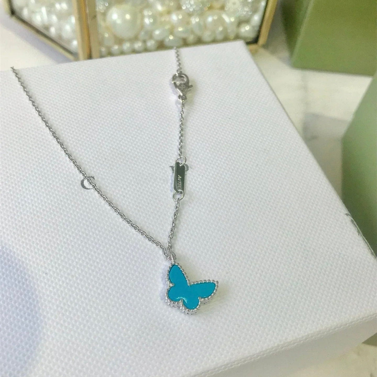 [⭐Aura]BUTTERFLY TURQUOISE BUTTERFLY BRACELET SILVER