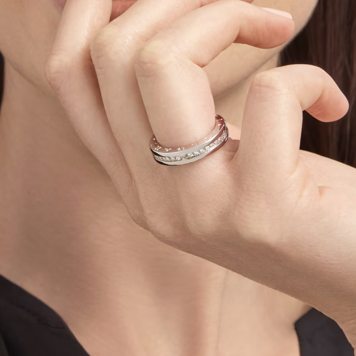 [⭐Aura]ZERO 1 ONE-BAND PAVED DIAMONDS ON THE SPIRAL RING