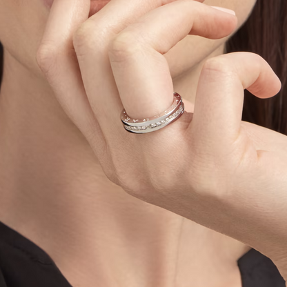 [⭐Aura]ZERO 1 ONE-BAND PAVED DIAMONDS ON THE SPIRAL RING