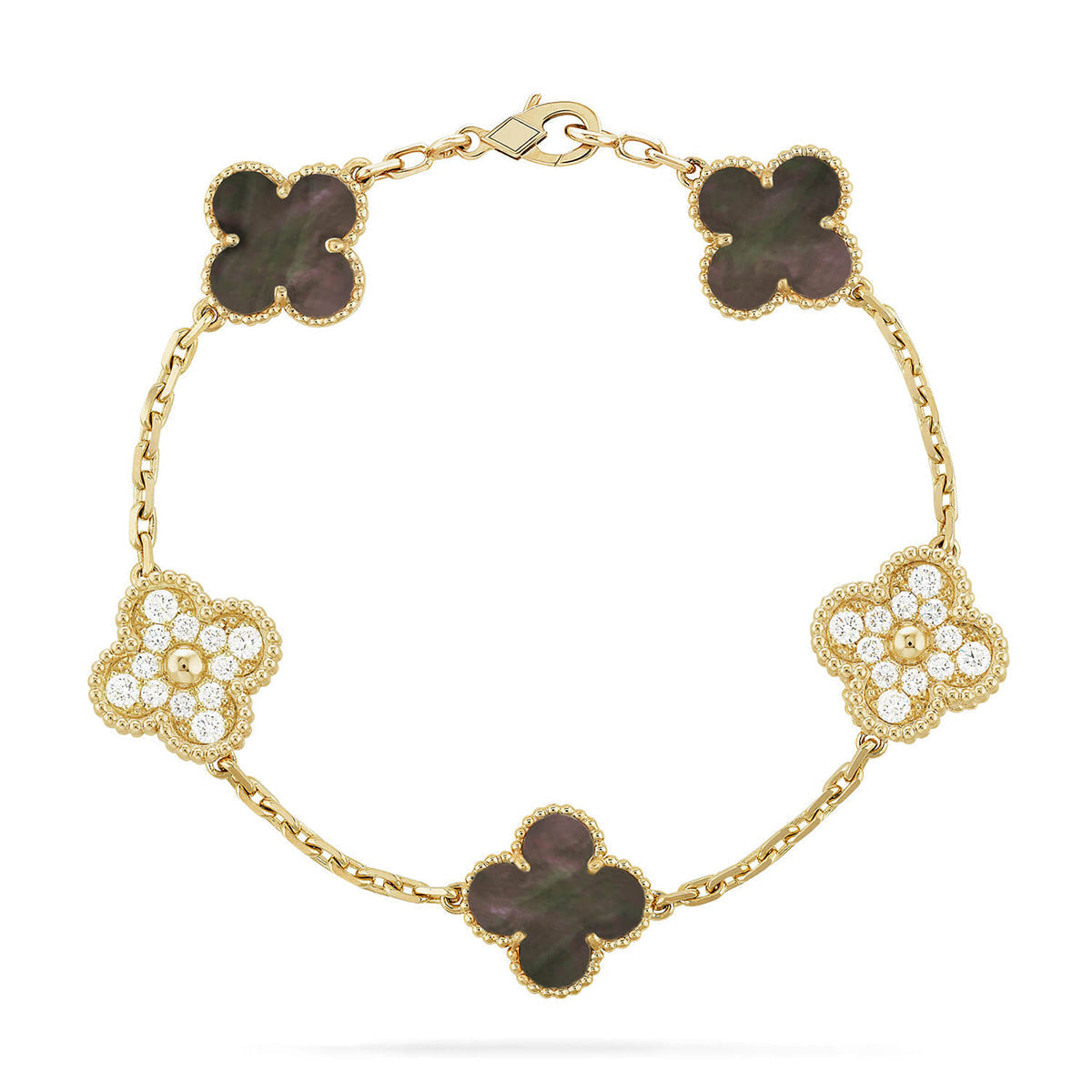 [⭐Aura] CLOVER 5 MOTIF GRAY MOP BRACELET COLLECTION
