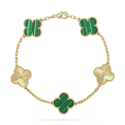 [⭐Aura] CLOVER 5 MOTIF MALACHITE BRACELET COLLECTION