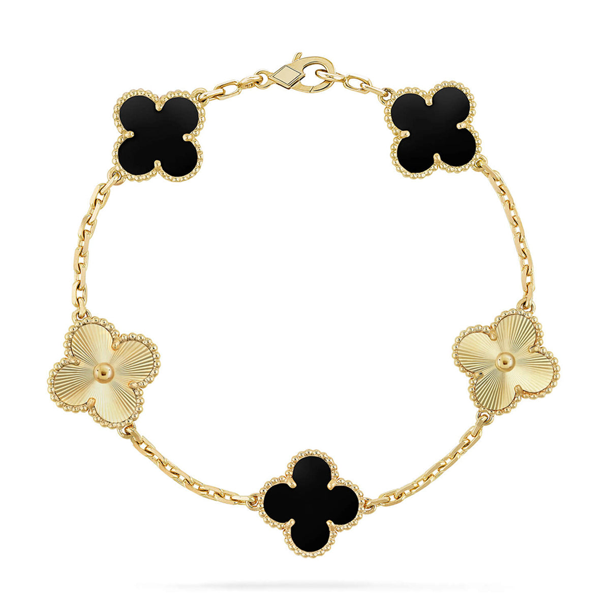 [⭐Aura] CLOVER 5 MOTIF ONYXS BRACELET COLLECTION