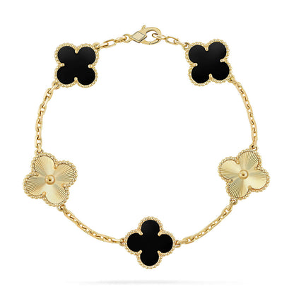 [⭐Aura] CLOVER 5 MOTIF ONYXS BRACELET COLLECTION