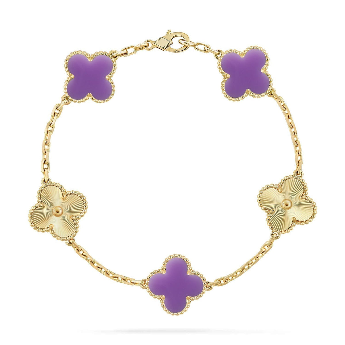 [⭐Aura]CLOVER 5 MOTIF LIGHT PURPLE BRACELET COLLECTION