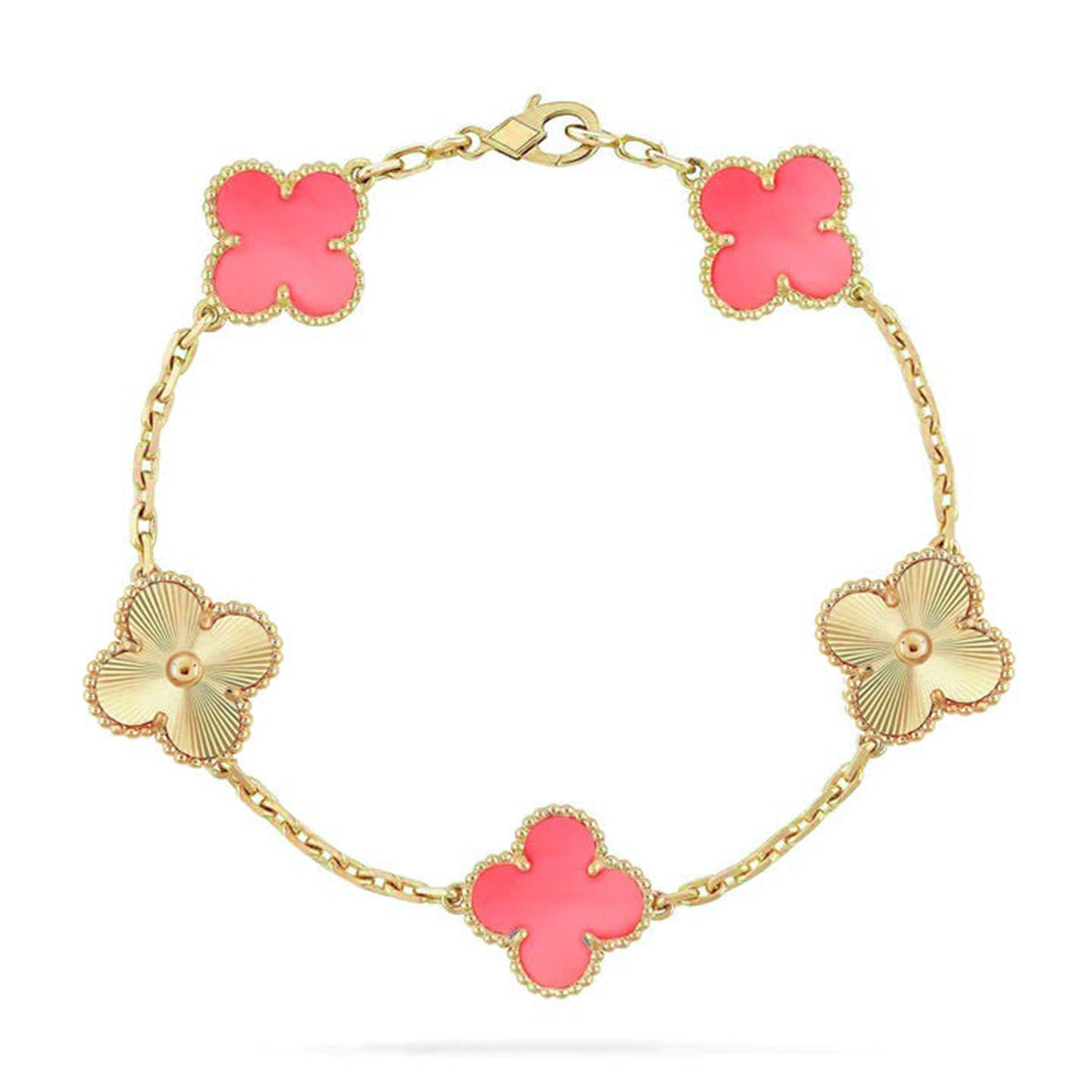 [⭐Aura] CLOVER 5 MOTIFS  PINK MOP BRACELET COLLECTION