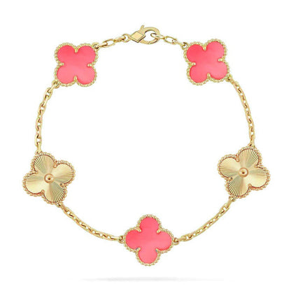 [⭐Aura] CLOVER 5 MOTIFS  PINK MOP BRACELET COLLECTION