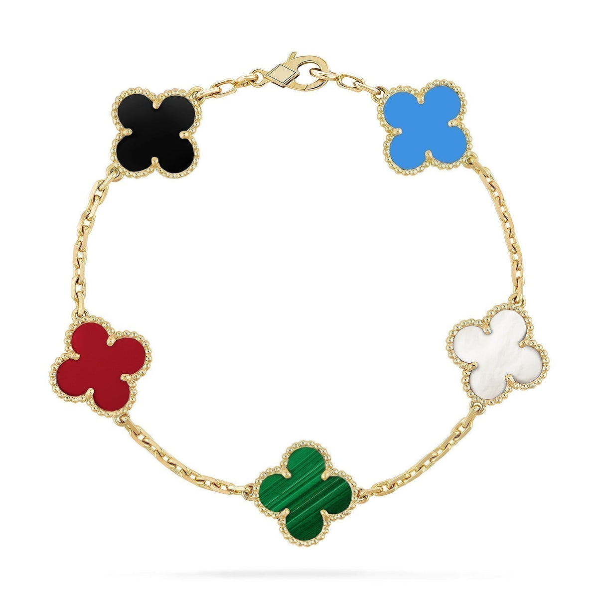 [⭐Aura]CLOVER 5 MOTIFS MULTICOLOR BRACELET